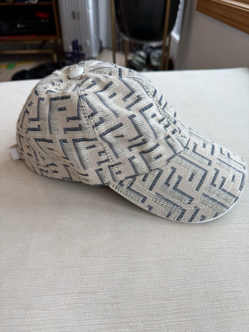 Fendi Ivory & Navy Monogram Baseball Cap - Picture 4 of 7